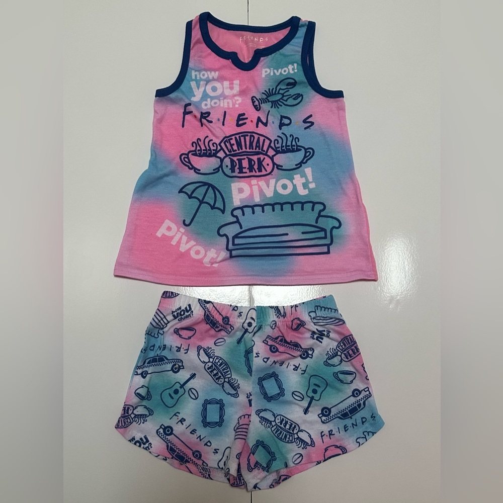 FRIENDS Girls’ 2pc Tank Top and Shorts Pajama Set - Size 6